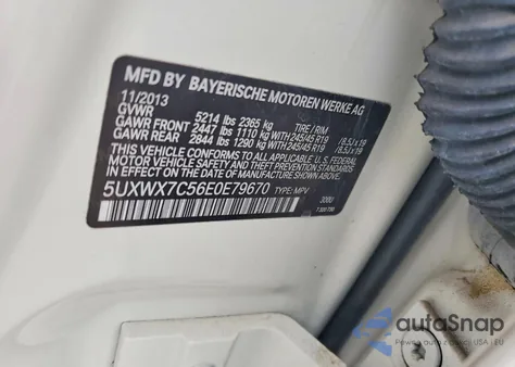 2014 BMW X3 xDrive35I from USA, damaged, VIN 5UXWX7C56E0E79670